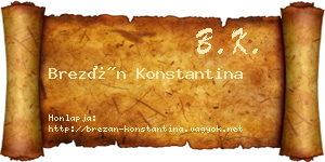 Brezán Konstantina névjegykártya